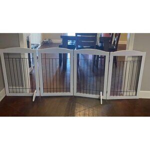 New Free Standing Foldable Wire Pet Gate for Dogs, 80 inches Extra Wide, 30 Inch